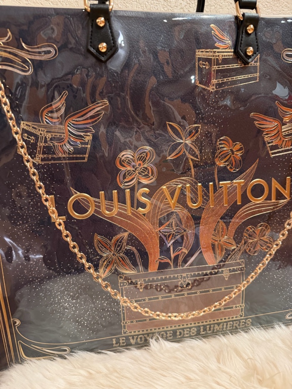 Louis Vuitton LV Large Shopping Tote Bag Crossbody Bag with PVC / TPU Cover - Picture 3 of 9